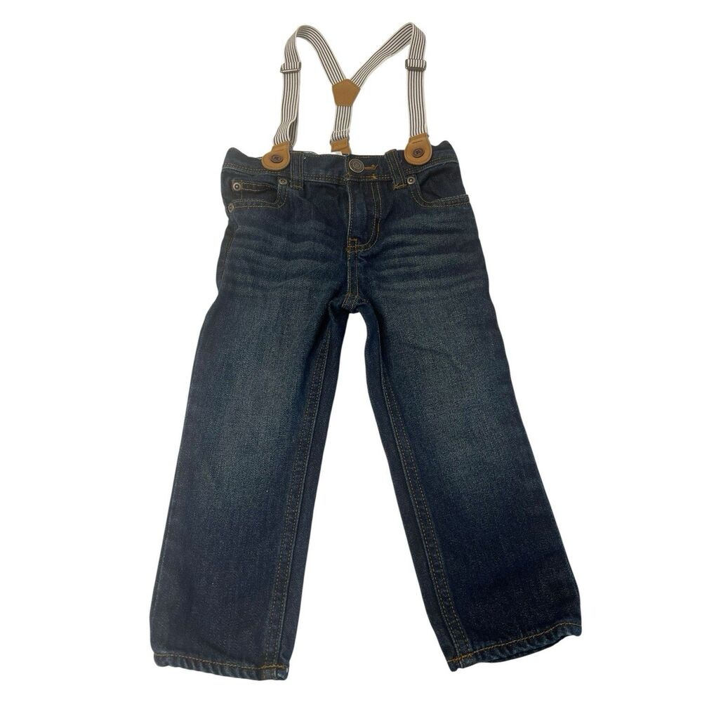 Carter’s Toddler Jeans 2T Blue Denim w Suspenders Mini Vintage Playdate Fit